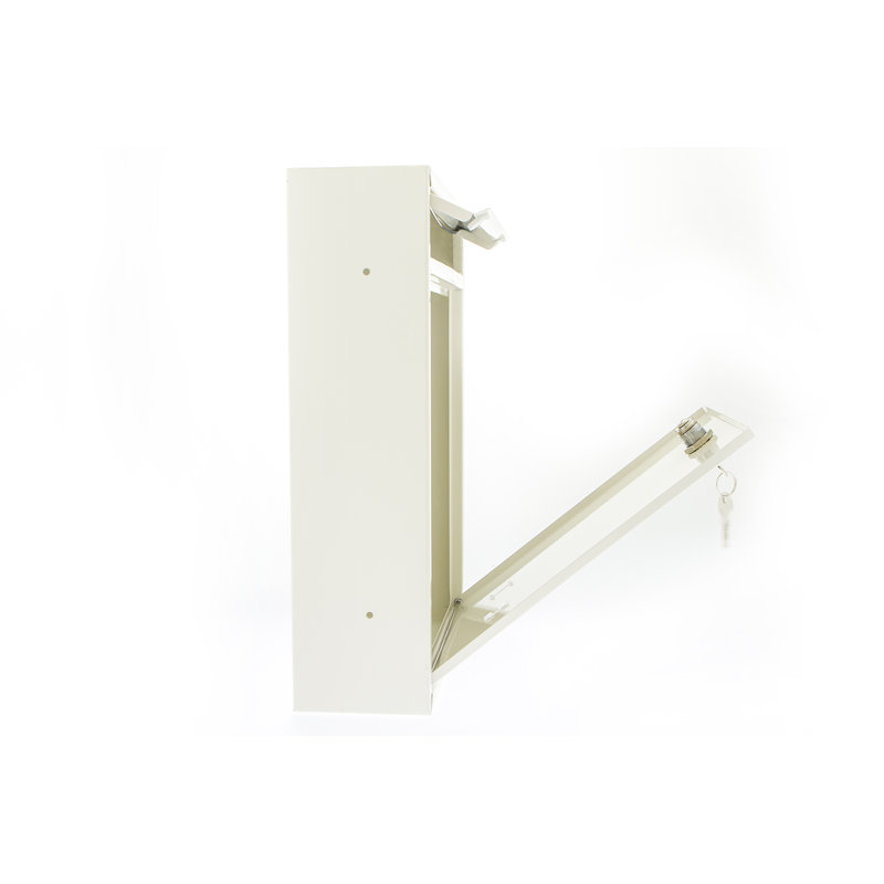 Trent Wall Mounted Galvanised Steel Lockable Weatherproof Post Box - 26x34x9cm, White