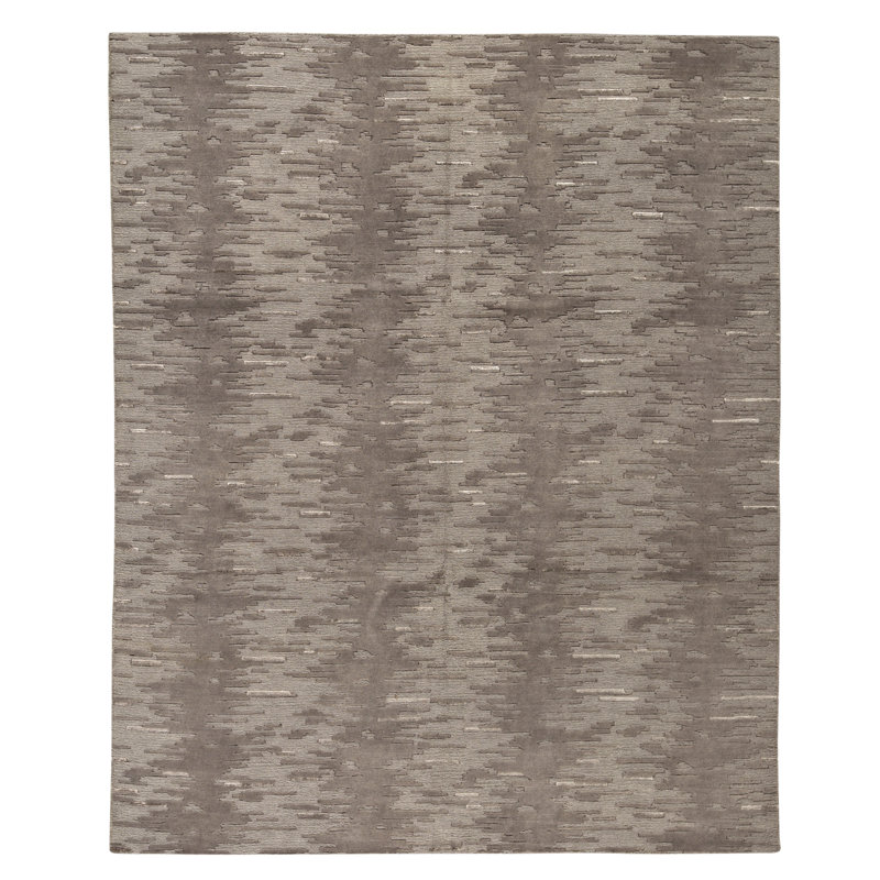 Hand Knotted Area Rug in Silver