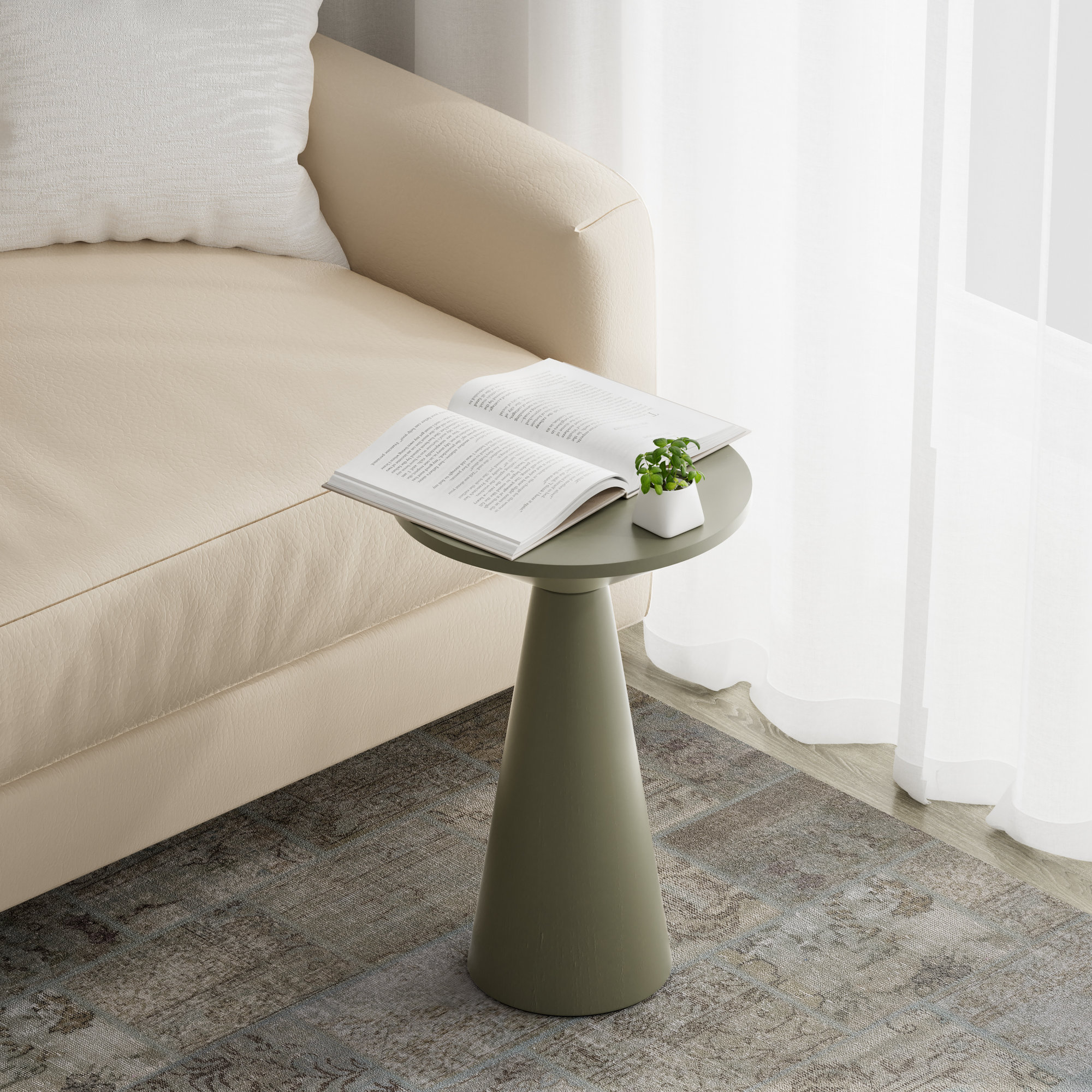 Bozovich Solid Wood End Table, Dark Green, 19.5" H x 13.5" W x 13.5" D