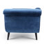 Chaise avec accoudoirs à volutes, tissu de couleur bleue, sièges confortables, mousse, structure intérieure en bois massif, méridienne conique avec pieds en bouleau et bleu, fabrication confortable, rembourrage en mousse, l 68,12 po x P 28,65 po