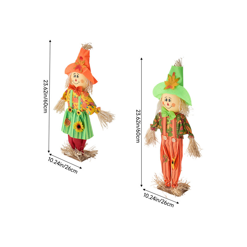 2FT Set of 2 Halloween Scarecrow Decorations
