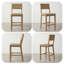 Cledia 21" Wide Rustic Farmhouse Style Solid Wood Ratten Seat Counter Stool