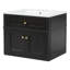 Meuble-lavabo mural de 61 cm (24 po) avec lavabo en céramique, armoire à 2 portes avec tiroir basculant, charnières à fermeture amortie et dos ouvert, noir-1140849955