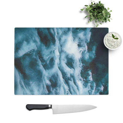 Tempered Glass Ocean Clouds Chopping Board