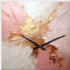Or et rose, peinture fusion - peinture abstraite, horloge asymétrique en métal, forme unique de l'horloge beige-106135773