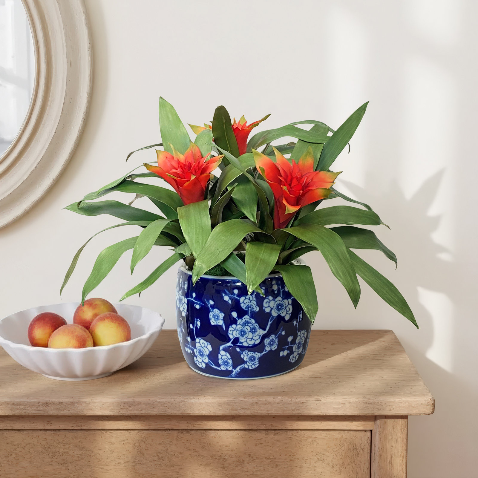 Arrangement in Vase, 14" H x 18" H x 18" D, Orange