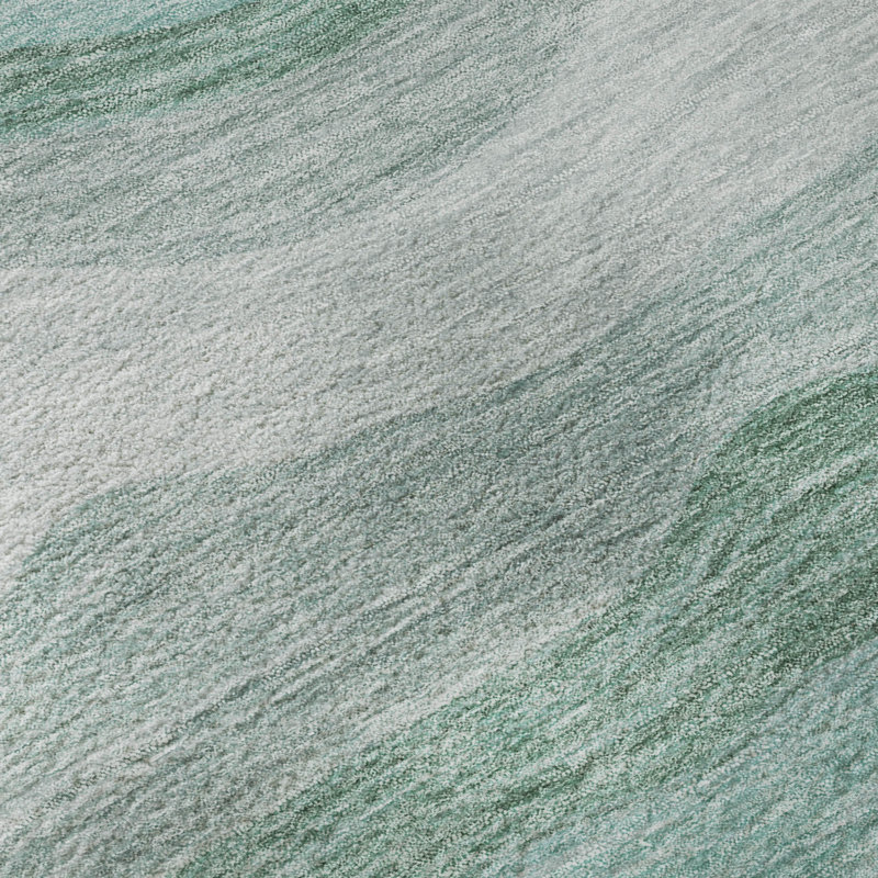 Premium Machine Washable Mayfield AMF2397 Striped Rug, Teal, 5' x 7'6"