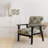 Tranquil Retreat Tropical Pattern - Upholstered Coastal Arm Chair, Tropical Leaves Accent Chair-1501630467