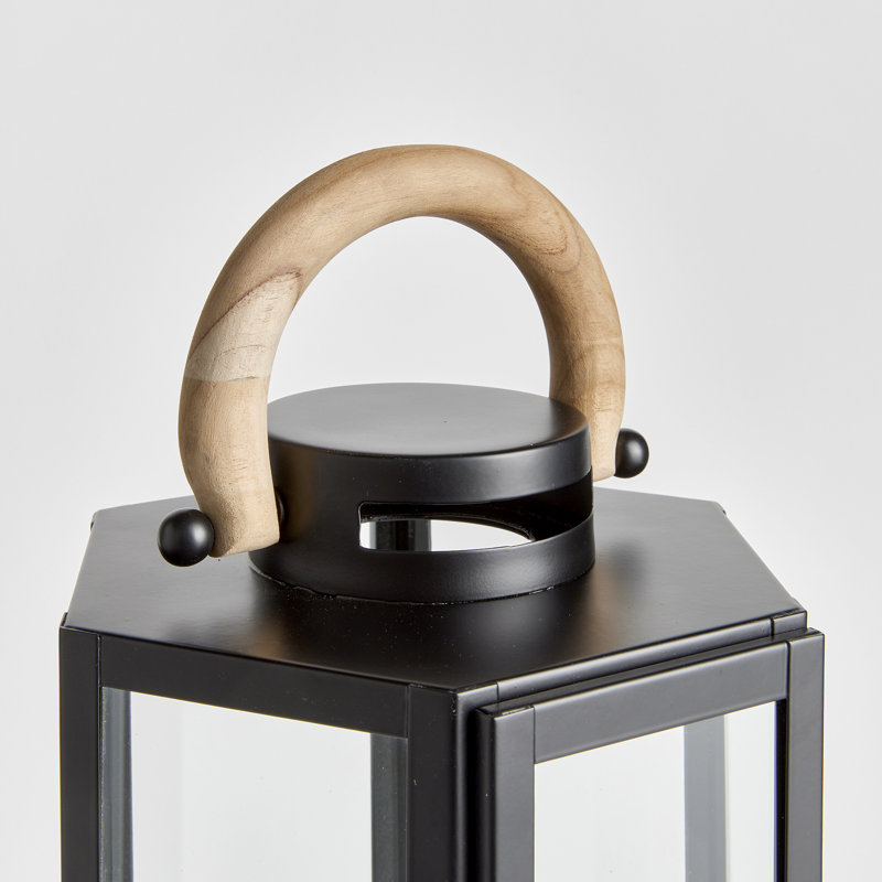 Lantern, 23" H x 8" W x 9" D, Black