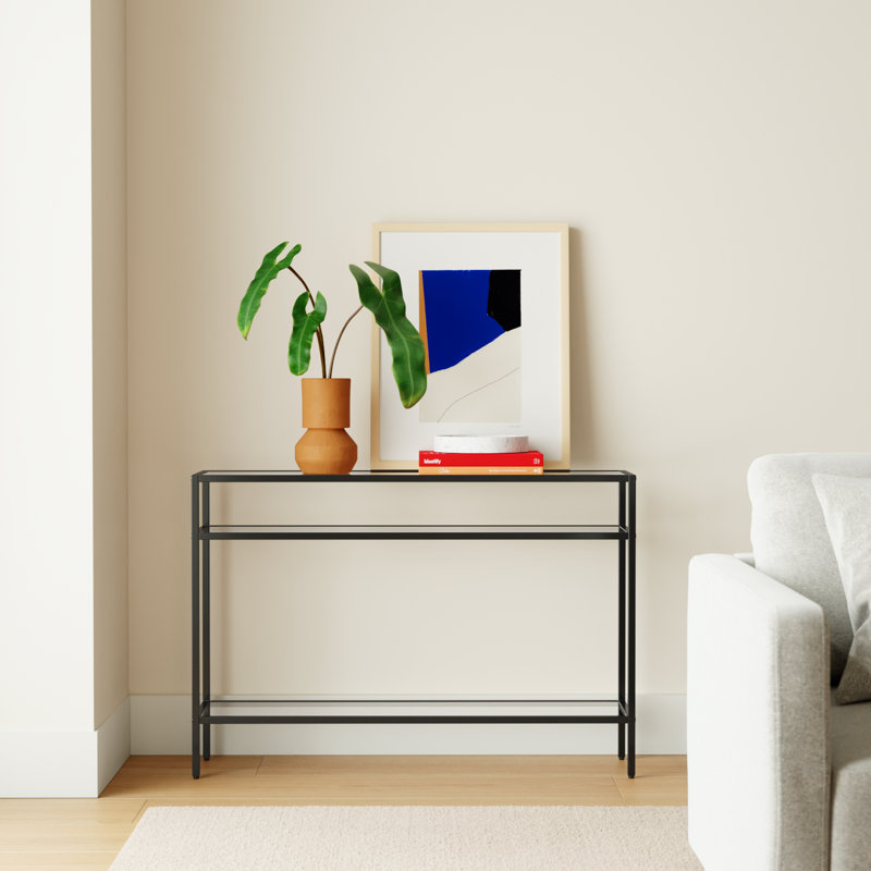 Marissa 42'' Glass Top Console Table, Blackened Bronze