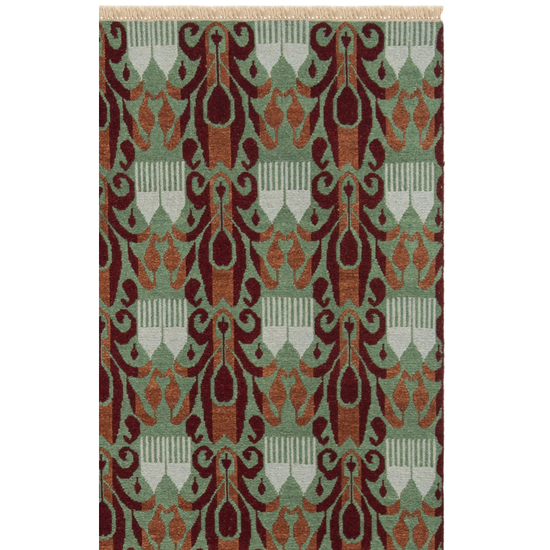 Tapis ikat en laine noué à la main Vera, Rectangle 6 pi x 9 pi