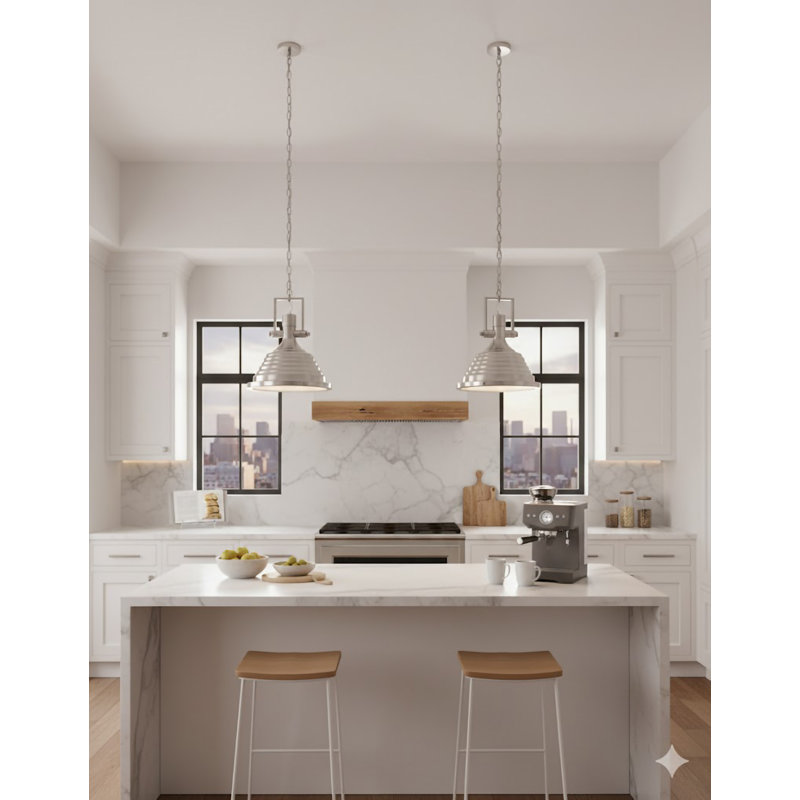1-Light Chrome Pendant With A Clear Glass Bottom