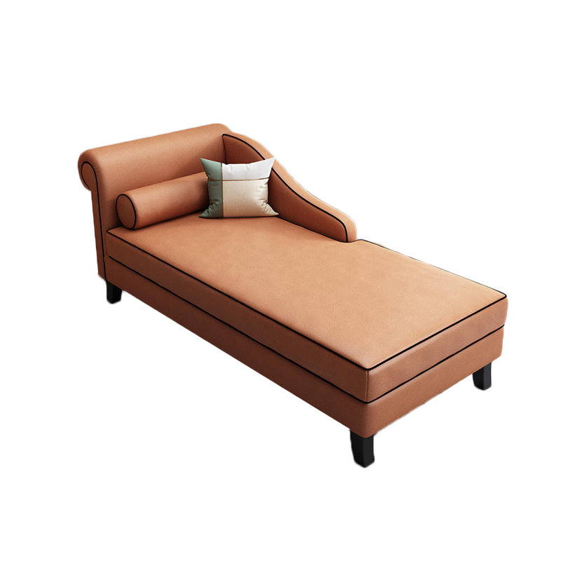 Chaise longue rembourrée Gibeon, Accoudoir à gauche (vu de face), Orange