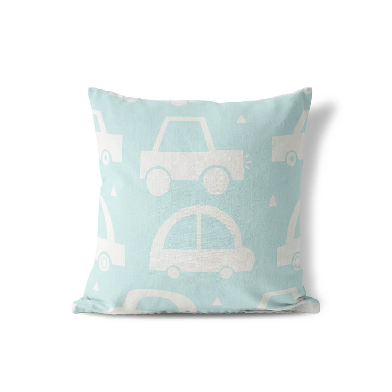 Coussin Driveway, H 16 po x l 16 po, Bleu clair / ivoire