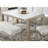 Tabitha 66"W Rectangular White Faux Marble Top Dining Table In Light Oak Finish