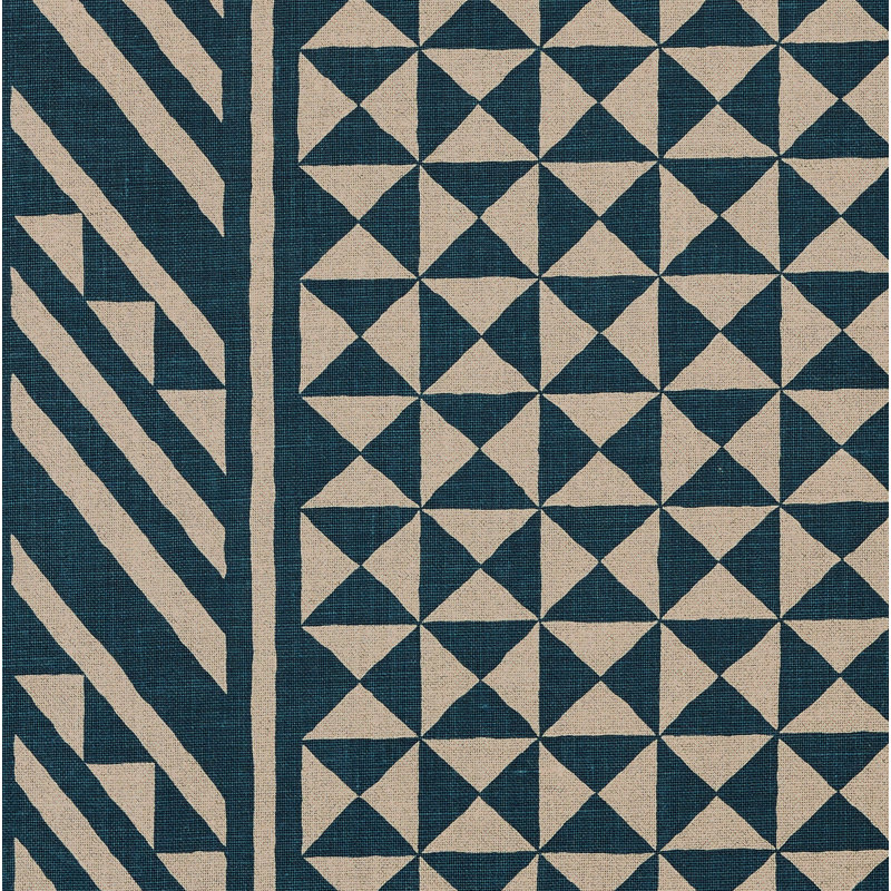 Tissu Nuba, Indigo / Naturel