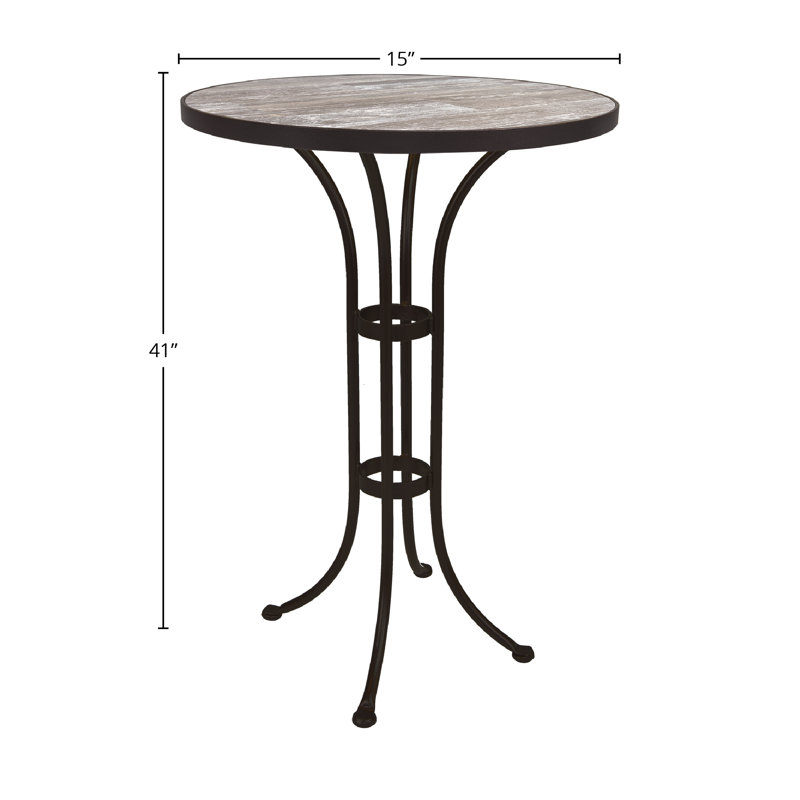 Outdoor Round Bar Table, Canyon Taupe, 30" W x 30" L x 42.5" H, Graphite