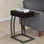 Cappuccino And Gunmetal Hi-Tech Accent Table With USB Charging Ports, Perfect For Modern Living And Convenience.
