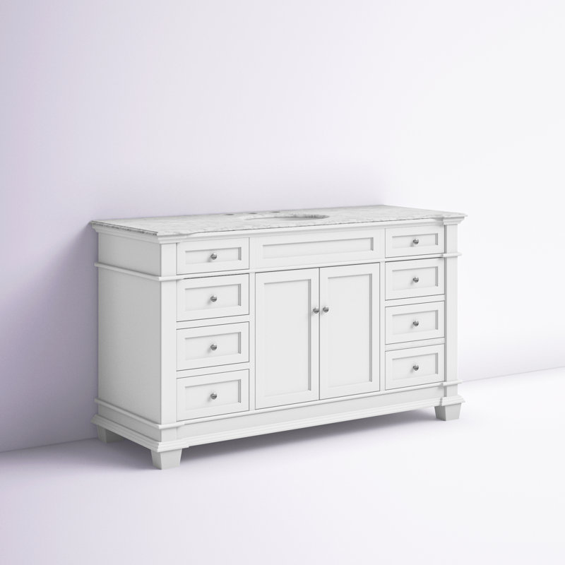 Lydie 60" Single Bathroom Vanity Set, White