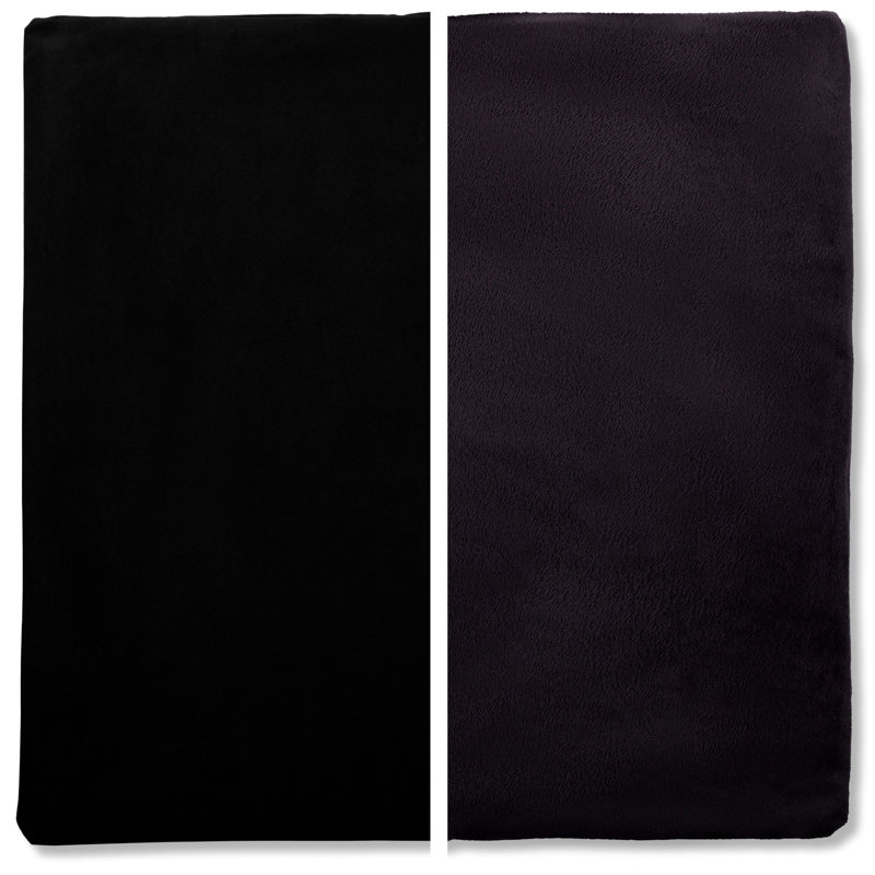 2 pièces luxueuses en duvet carré haut de gamme, 22 po x 22 po, Noir stable, Housse de coussin seulement - sans insert
