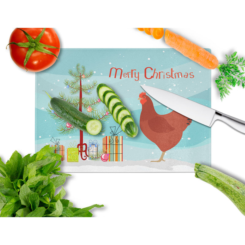 Planche à découper de noël en verre trempé caroline