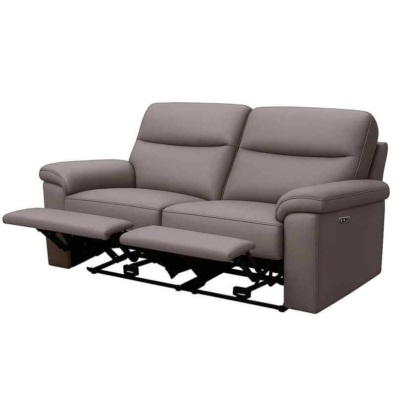 Alessandrina Real Leather Power Recliner 3 + 2 Sofa Set with USB Charging, Slate