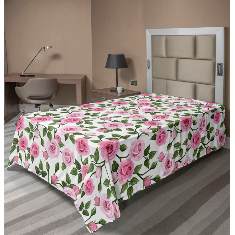 Ambesonne, drap plat floral pivoines, art botanique printanier