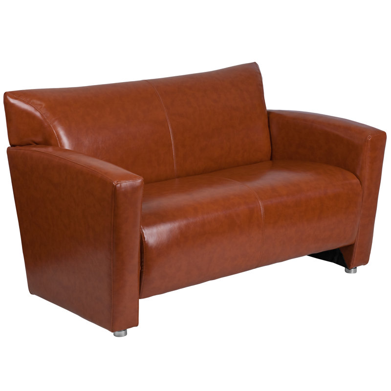 Causeuse en cuir noir, Cognac