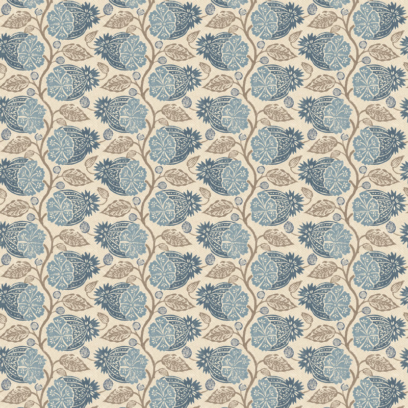2'9" L x 27.58 W Wallpaper Roll, Indigo