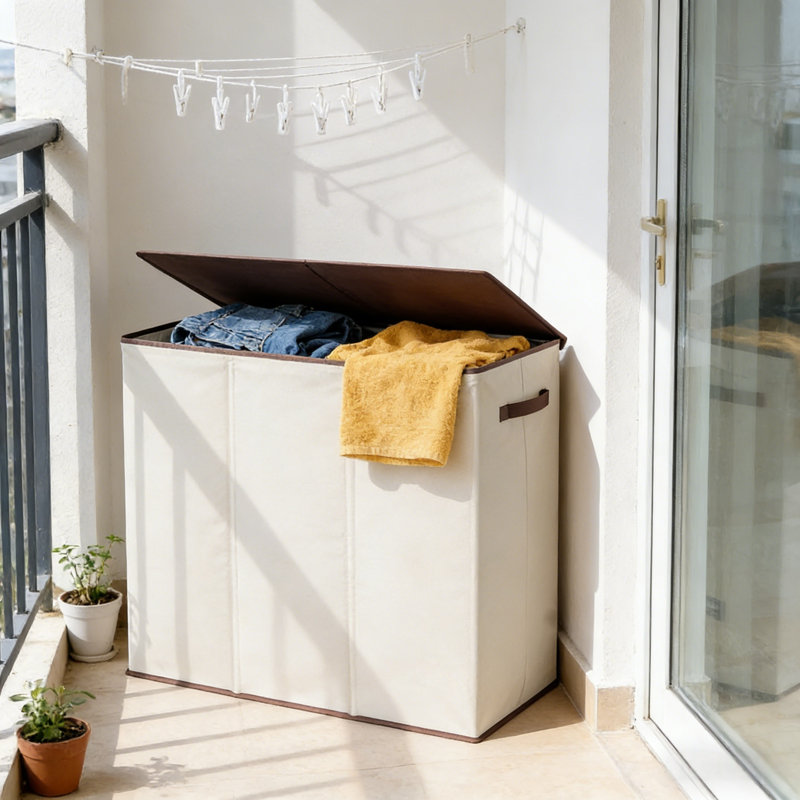 180L Triple-Bag Laundry Hamper With Lid, Extra-Large Clothes Basket With Strong Handles, Bedroom Or Laundry Room Organizer