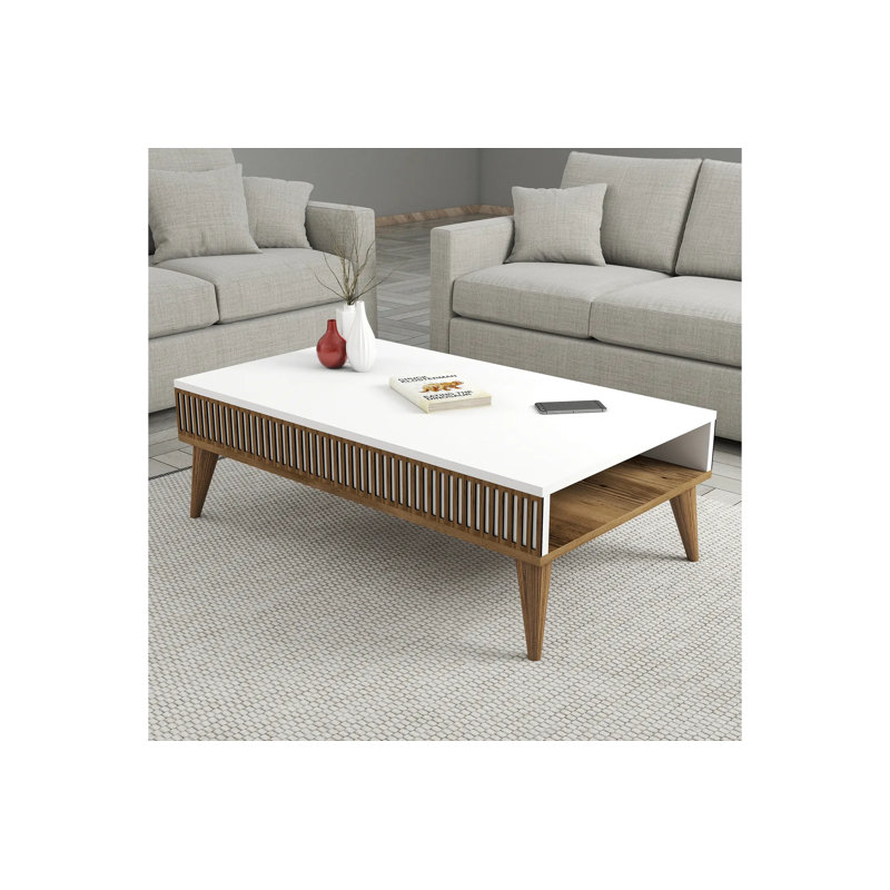Milan Coffee Table, White/Brown