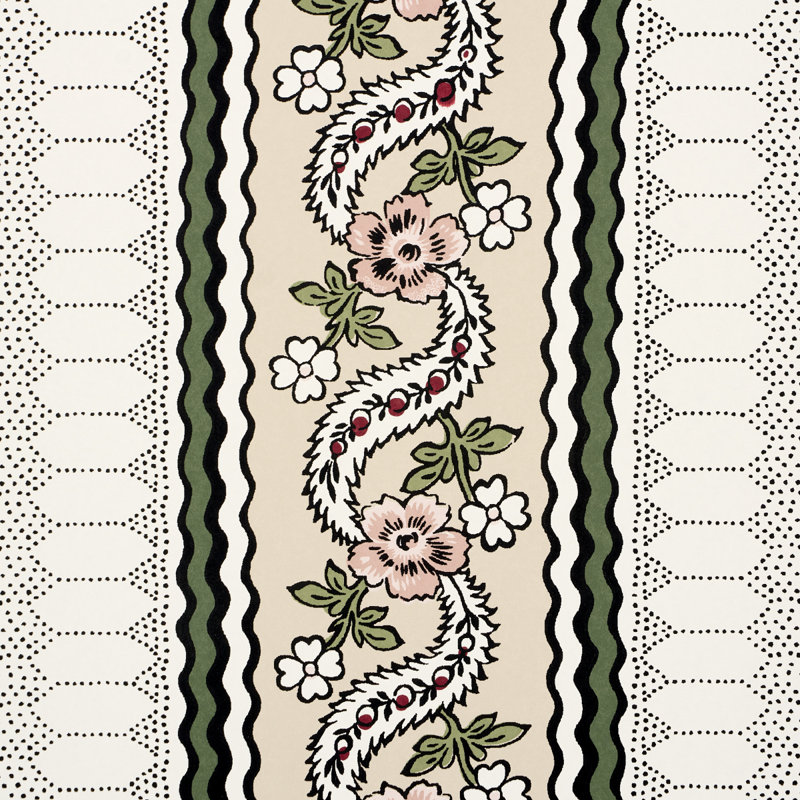 Schumacher X Rita Konig Serena Stripe Wallpaper, Rose