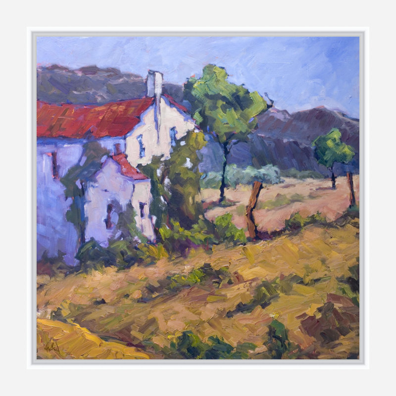 «Italian Foothills» par John Beard, reproduction d'art sur toile encadrée, Cadre flottant blanc, H 22 po x l 22 po x P 2 po