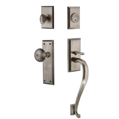 Fifth Avenue Handleset with Single Cylinder Deadbolt and S Grip with Fifth Avenue Knob