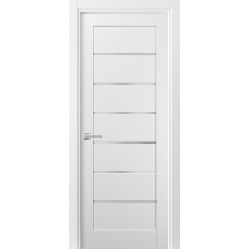 White Silk MDF Pantry Door with Frosted Opaque Glass