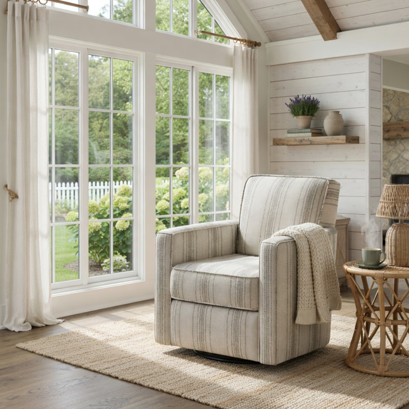 Fauteuil pivotant en polyester Ballina, 100 % polyester beige