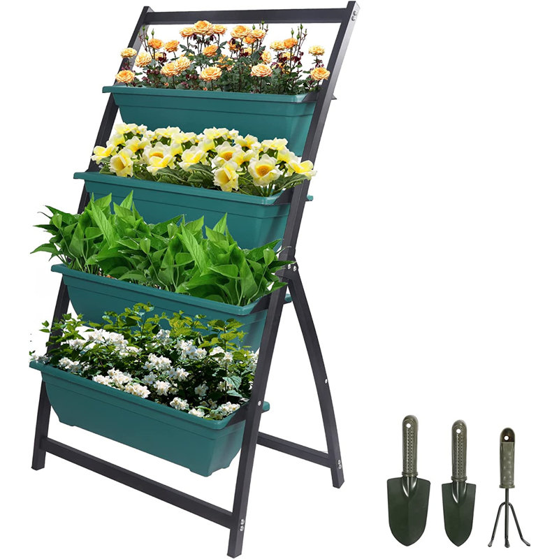 Jardin vertical en acier antirouille Lynese, Vert, H 48,8 po x l 19,7 po x P 26 po