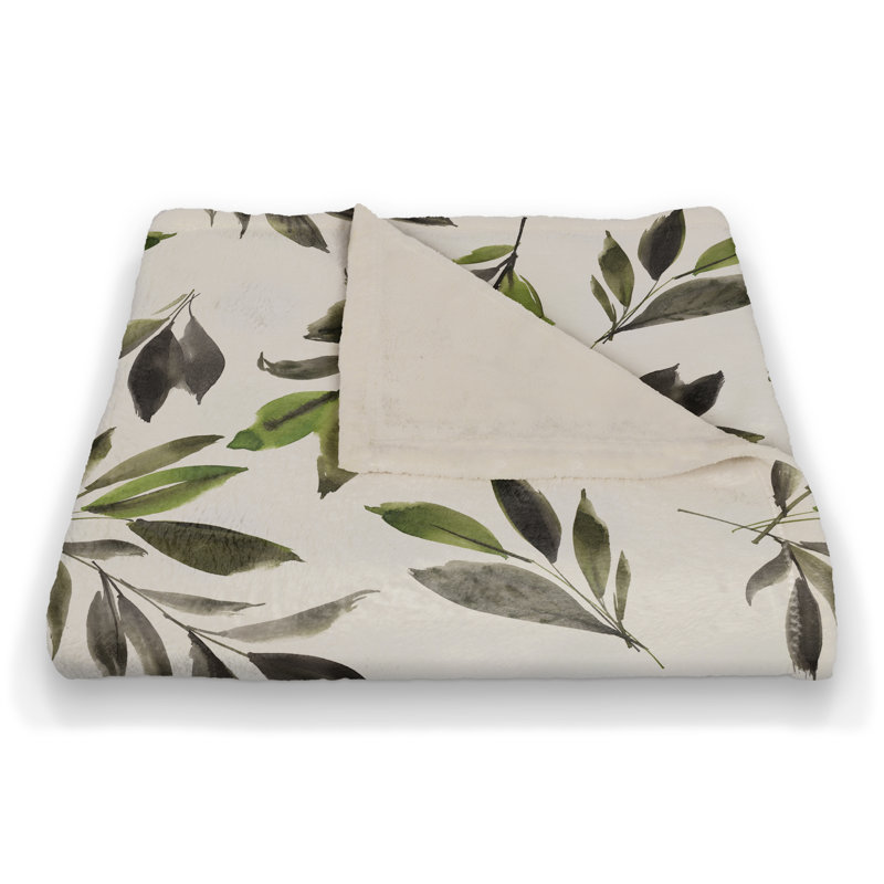 Jeté en molleton à feuilles