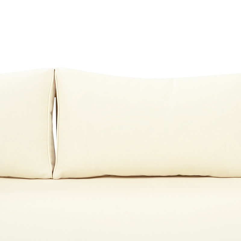 Ensemble de conversation moderne avec coussins Giuliette, Beige, Teak