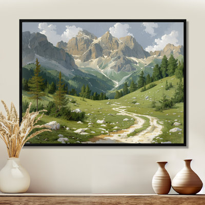 Dolomites Mountains Farm Landscape II - Farm Wall Art