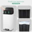 Poubelle de cuisine de 8 gallons avec couvercle et pédale à fermeture en douceur, poubelle carrée avec seau intérieur amovible et poignée, poubelle en acier inoxydable, résistante aux empreintes digitales, pour la maison de cuisine (blanc)-121333629-121333633