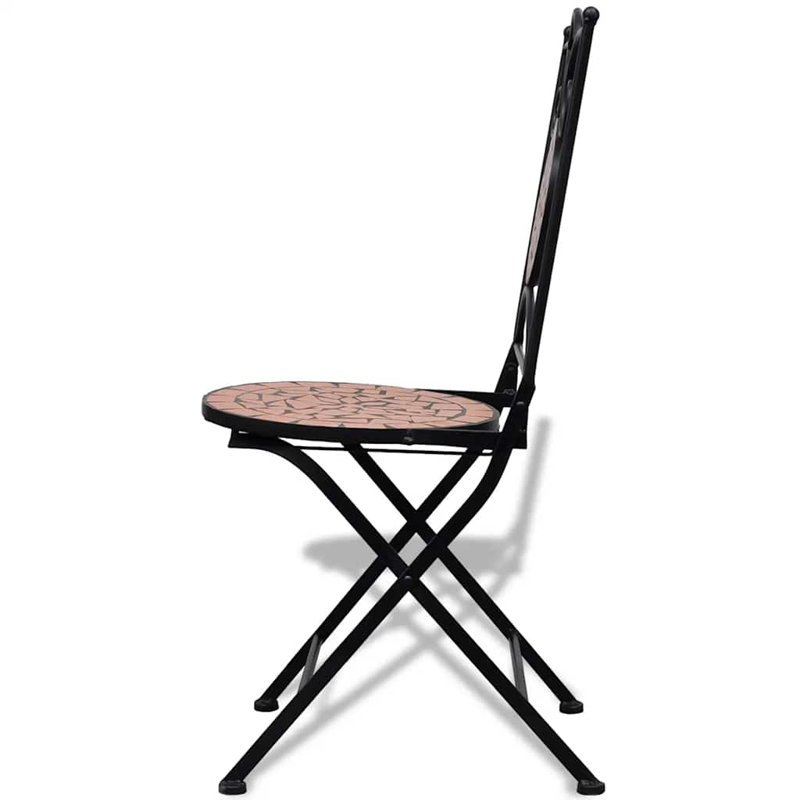 Ceramic Patio Folding Chair Folding Chair Set, Brown