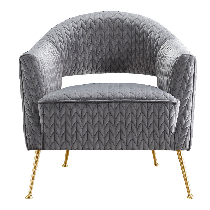 Fauteuil en velours capitonné 30 po Pamala