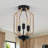 3-Light Rope-wrapped Flush Mount Light