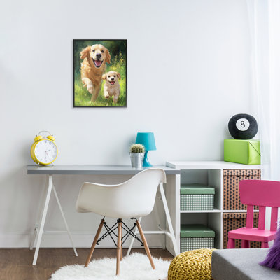 Father & Son Labrador Framed Giclee, design by Momart