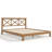 Queen Size Platform Bed With X-design Headboard,bamboo-made Bed Frame With Suppport Slats, Mid-century Modern Platform Bed  For Bedroom, Guest Room, No Box Spring Needed, Brown.-1308125740-1308125747