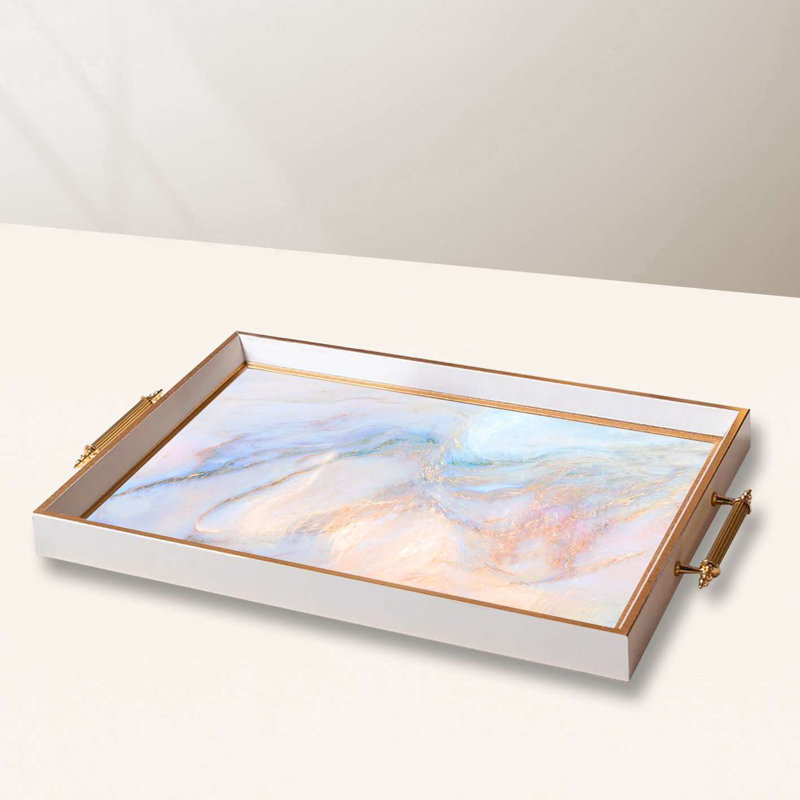 Élégant plateau de service en verre 19,7 x 11,4 x 1,4 pouces | 100% verre de haute qualité | Parfait pour recevoir et servir | Conception élégante et fonctionnelle pour la maison et les fêtes | Durable et facile à nettoyer