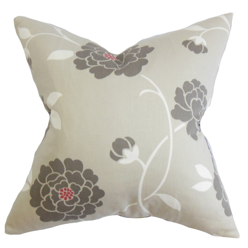 Graziella Square Pillow Cover & Insert, Dove, 20" x 20"