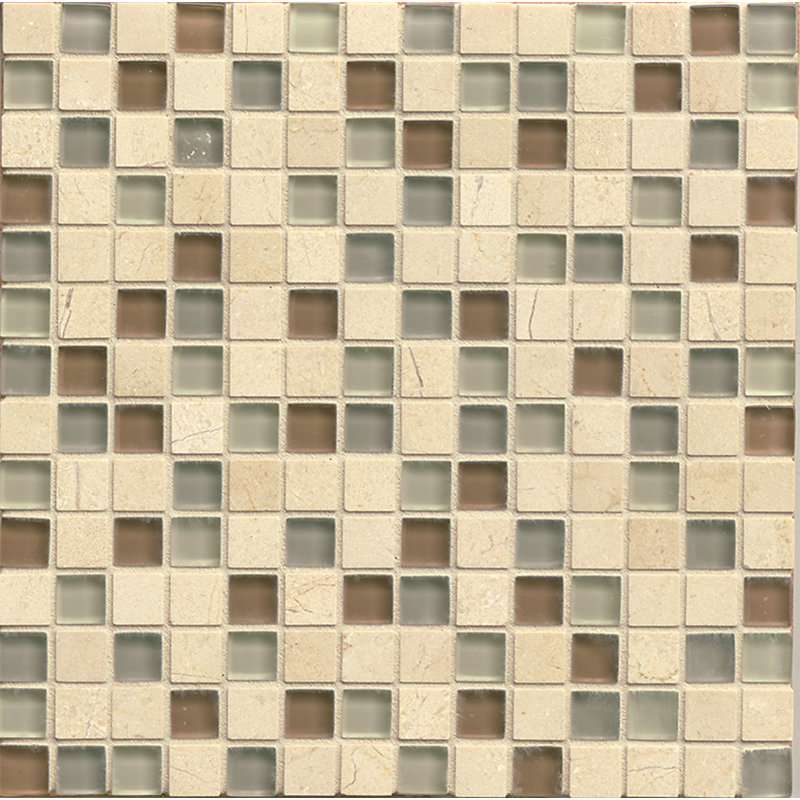 Interlude 0.75" x 0.75" Glass Grid Mosaic Wall Tile, Musette