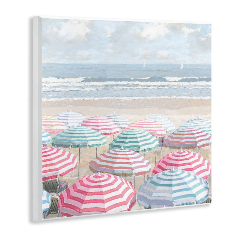 «Bright Beach Umbrellas», plaque murale par Amber Sterling